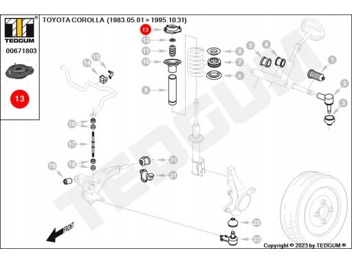 00671803 Górne Mocowanie Amortyzatora Ted-Gum