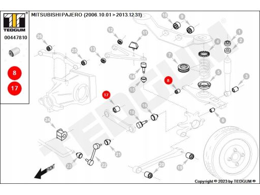 00447810 Silentblock Wahacza Ted-Gum