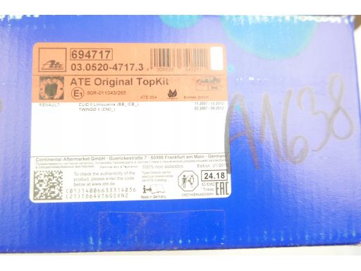 03.0520-4717.3 Szczęki Hamulcowe Kpl. Ate