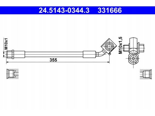 24.5143-0344.3 Przewód Hamulcowy Elastyczny Ate