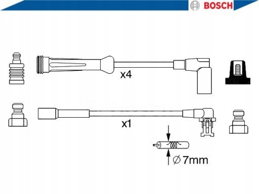 0 986 357 250 Zestaw Przewodów Zapłonowych Bosch