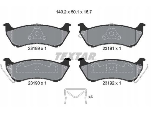 2318902 Klocek Hamulcowy Kpl. Textar