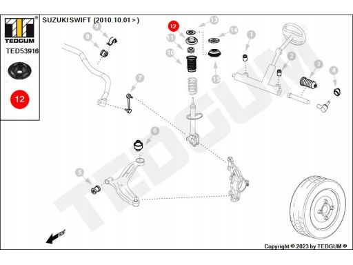 Ted53916 Górne Mocowanie Amortyzatora Ted-Gum
