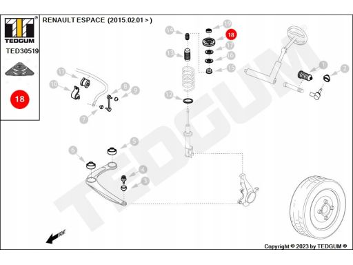 Ted30519 Górne Mocowanie Amortyzatora Ted-Gum