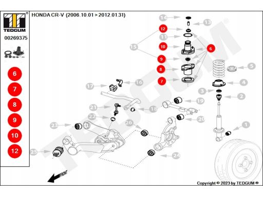 00269375 Górne Mocowanie Amortyzatora Ted-Gum