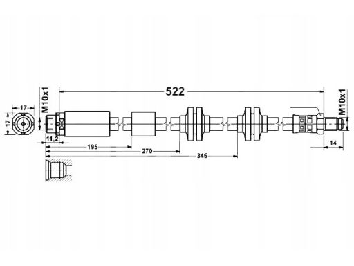 24.5174-0526.3 Przewód Hamulcowy Elastyczny Ate