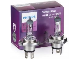 Philips H4 Visionplus 37435360 Żarówka Reflektora 12V 60/55W P43T 2Szt