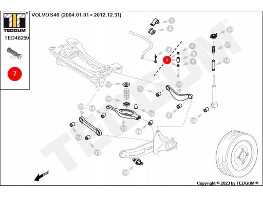 Ted48259 Łącznik/Wspornik Stabilizatora Ted-Gum