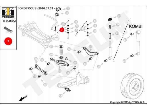 Ted48259 Łącznik/Wspornik Stabilizatora Ted-Gum