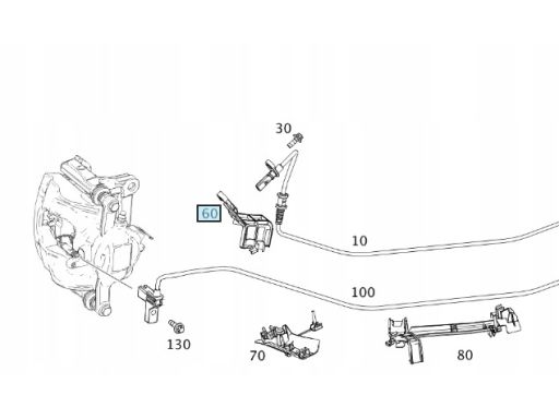 Wspornik linki przewodu hamulcowego Mercedes W156
