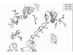 Wspornik mocowanie turbosprężarki Mercedes OM611