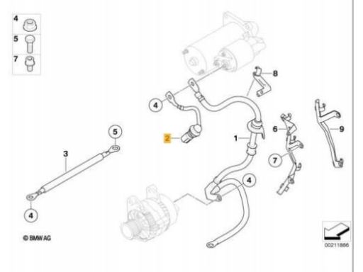 Przewód układu żarowego BMW 3 5 7 X5 X6 Nowe 12427800167