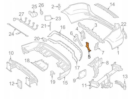 Ślizg zderzak mocowanie Mercedes W166 ML L P AMG