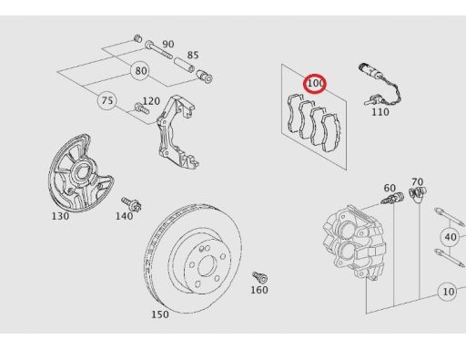 Klocki Hamulcowe Przód Mercedes W211 E Klasa Oryginał A0004207104