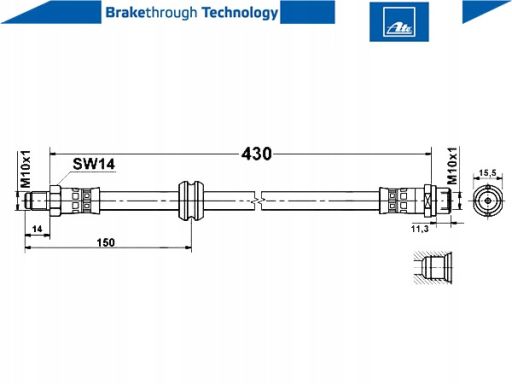 24.5103-0430.3 Przewód Hamulcowy Elastyczny Ate