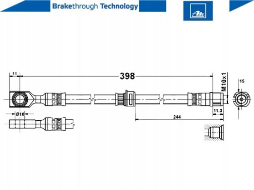 24.5241-0396.3 Przewód Hamulcowy Elastyczny Ate