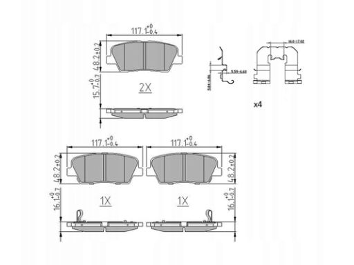 Klocek Hamulcowy Kpl. Klocek Hamulcowy Kpl. Tył , Pasuje Do: Hyundai S