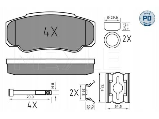 025 239 2120/Pd Klocek Hamulcowy Kpl. Tył , Pasuje Do: Citroen Jumper