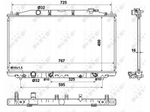 Nrf 53971 Chłodnica Silnika Pasuje Do: Honda Accord Viii 2.4 07.08-