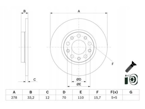 0 986 479 G21 Tarcza Hamulcowa Bosch