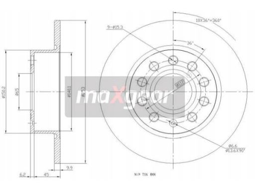 19-0839Sport Tarcza Ham. Vw T. Golf 5/A3/Octavia/Cadd Maxgear