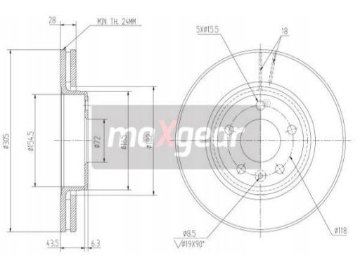 19-1009Max Tarcza Ham. Renault P. Trafic 01-/Vivaro Maxgear