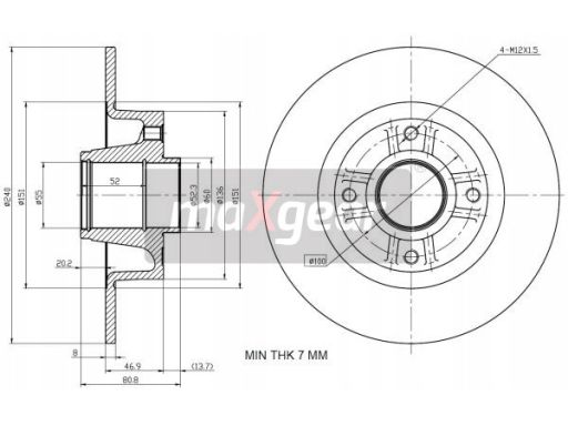 19-1046 Tarcza Ham. Renault T. Megane 03- Bez Ło Maxgear