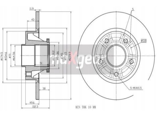 19-1834 Tarcza Ham. Opel T. Vivaro/Trafic 01- !! Maxgear