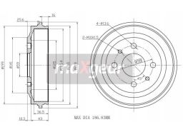 19-0832 Bęben Ham. Fiat T. Uno/Cinquecento Maxgear