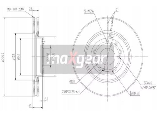 19-2301 Tarcza Ham. Honda P. Cr-V 2,2Ctdi/2,0 Ko Maxgear