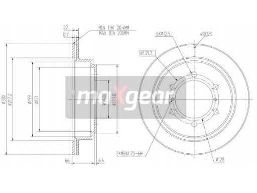 19-0949 Tarcza Ham. Mitsubishi T. Pajero 00-/07- Maxgear