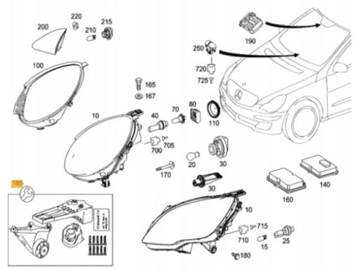 Zestaw naprawczy lampy przód Mercedes W251 R L P