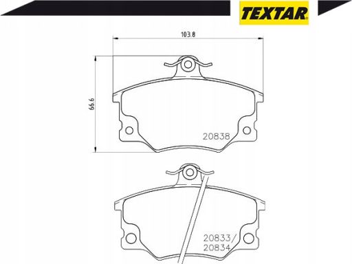 2083302 Klocek Hamulcowy Kpl. Textar