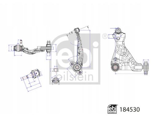 Fe184530 Wahacz Zawieszenia Koła Przód L Przód/Tył 16 Mm (Z Łożyskiem,