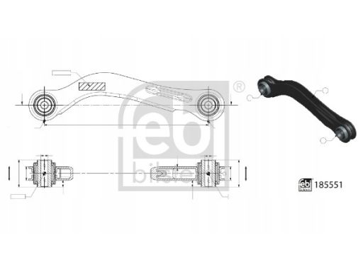 Fe185551 Wahacz Zawieszenia Koła Tył L/P (Góra/Zewnątrz, Z Tyłu,
