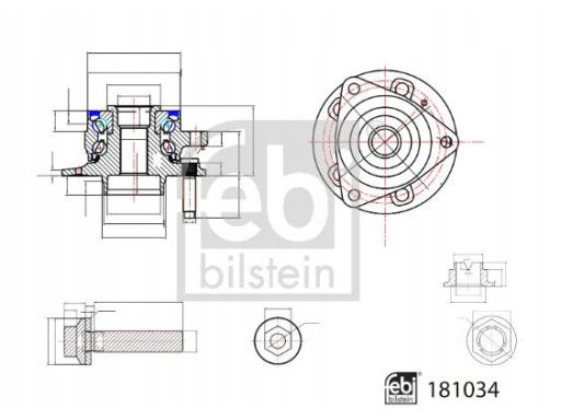 Fe181034 Zestaw Łożyska Koła Z Piastą Przód Pasuje Do: Opel Astra K, A