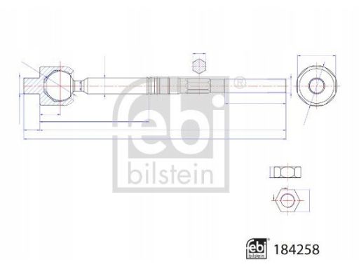 Fe184258 Drążek Kierowniczy Boczny (Bez Końcówki) L/P (Dł.: 243Mm, Z