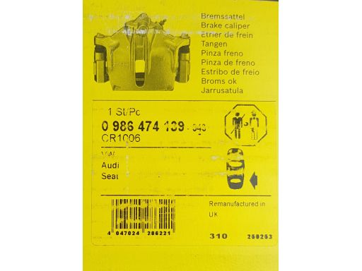 0 986 474 139 Zacisk Hamulcowy Bosch