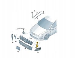 Zaślepka Zderzaka Lewa Vw Golf Vii 7 Gti 5G0853949 Przód Kierownica Po