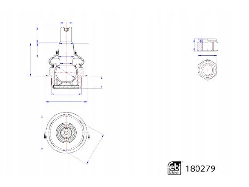 Fe180279 Sworzeń Wahacza Przód L/P (Dół Przód) (Z Nakrętką) Pasuje Do: