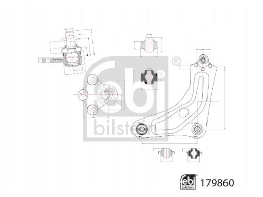 Fe179860 Wahacz Zawieszenia Koła L Poprzeczny Przód 18 Mm (Z Łożyskiem