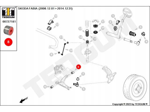 Silentblock Wahacza 00727181