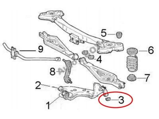 Silentblock Wahacza Tył 00379950