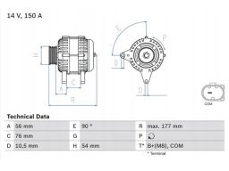 0 986 080 580 Alternator 0 986 080 580 Bosch