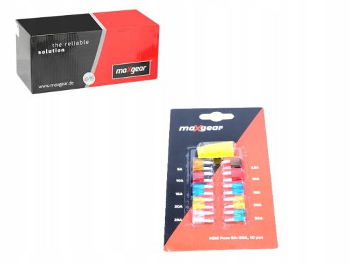 89-0016 Bezpieczniki Płytkowe Mini Zestaw 5A-30A Maxgear