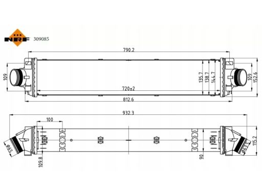 Nrf 309085 Chłodnica Powietrza Dolotowego Pasuje Do: Audi A4 Allroad B