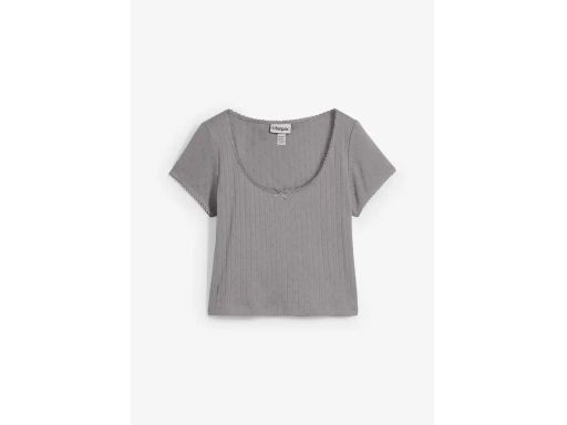 B.P.C t-shirt szary haftem i kokardką 36/38.